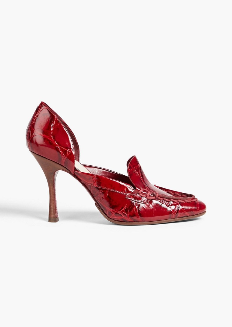 Tod's - Croc-effect leather pumps - Burgundy - EU 40