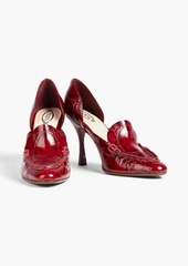 Tod's - Croc-effect leather pumps - Burgundy - EU 40