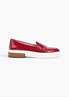 Tod's - Croc-effect patent-leather loafers - Red - EU 38