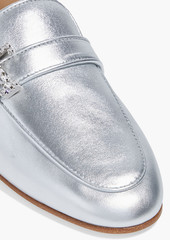 Tod's - Crystal-embellished metallic leather loafers - Metallic - EU 35