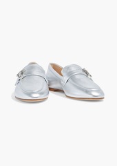 Tod's - Crystal-embellished metallic leather loafers - Metallic - EU 35