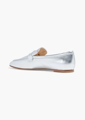 Tod's - Crystal-embellished metallic leather loafers - Metallic - EU 35