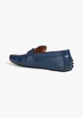 Tod's - Double T embellished leather driving shoes - Blue - UK 8