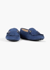 Tod's - Double T fringed suede loafers - Blue - EU 35