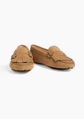 Tod's - Double T fringed suede loafers - Gray - EU 35