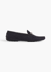 Tod's - Double T glittered suede loafers - Black - EU 41