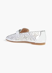 Tod's - Double T laser-cut mirrored-leather loafers - Metallic - EU 35