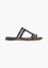 Tod's - Double T leather and PVC sandals - Black - EU 34.5