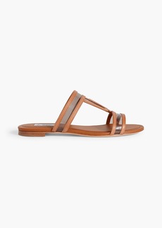 Tod's - Double T leather-trimmed PVC sandals - Brown - EU 34.5