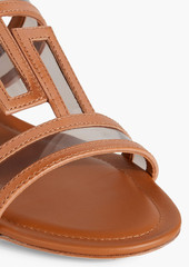 Tod's - Double T leather-trimmed PVC sandals - Brown - EU 34.5
