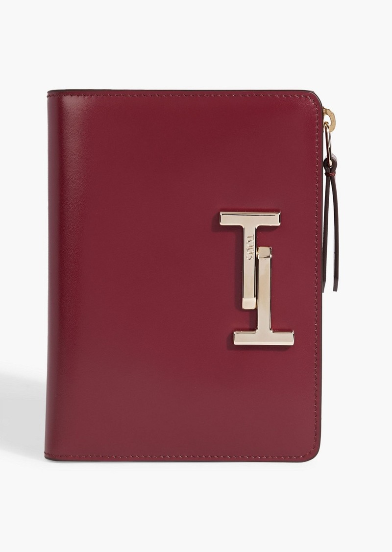 Tod's - Double T leather wallet - Burgundy - OneSize