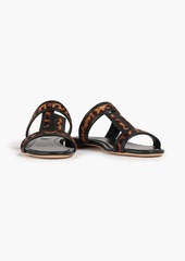Tod's - Double T leopard-print calf-hair sandals - Brown - EU 36