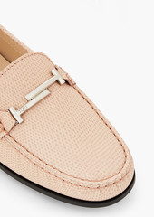 Tod's - Double T lizard-effect leather loafers - Pink - EU 40