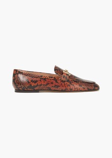 Tod's - Double T snake-effect leather loafers - Brown - EU 41