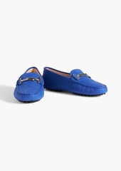 Tod's - Double T snake-effect suede loafers - Blue - EU 36