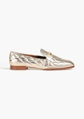 Tod's - Double T quilted metallic leather loafers - Metallic - EU 35