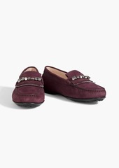 Tod's - Embellished nubuck loafers - Purple - EU 37