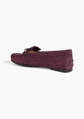 Tod's - Embellished nubuck loafers - Purple - EU 37