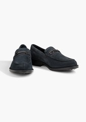 Tod's - Embellished suede loafers - Blue - UK 7