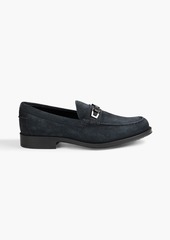 Tod's - Embellished suede loafers - Blue - UK 7