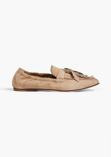 Tod's - Embellished suede loafers - Neutral - EU 35