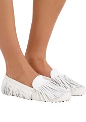 Tod's - Fringed leather loafers - White - EU 36.5