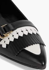 Tod's - Fringed leather point-toe flats - Black - EU 35