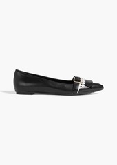 Tod's - Fringed leather point-toe flats - Black - EU 35