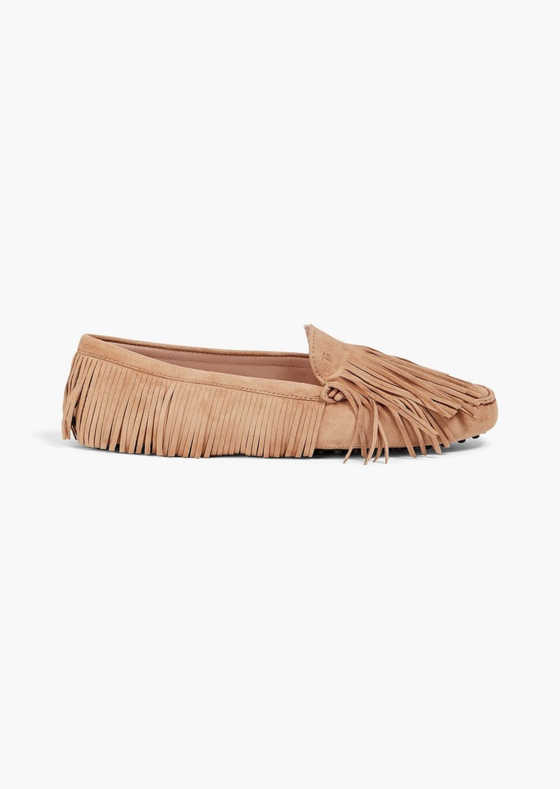 Tod's - Fringed suede loafers - Neutral - EU 39