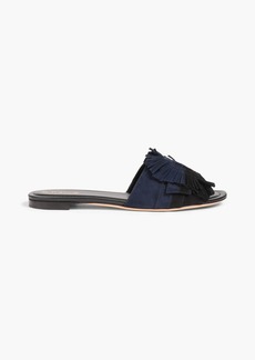 Tod's - Fringed suede slides - Black - EU 35.5