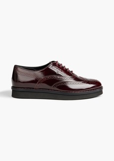 Tod's - Gomma XL perforated glossed-leather brogues - Burgundy - EU 37.5