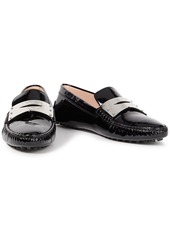 Tod's - Gommino embellished patent-leather loafers - Black - EU 37