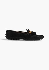 Tod's - Gommino embellished suede loafers - Black - EU 35