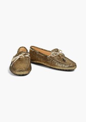 Tod's - Gommino metallic brushed-leather loafers - Metallic - EU 36