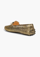 Tod's - Gommino metallic brushed-leather loafers - Metallic - EU 36