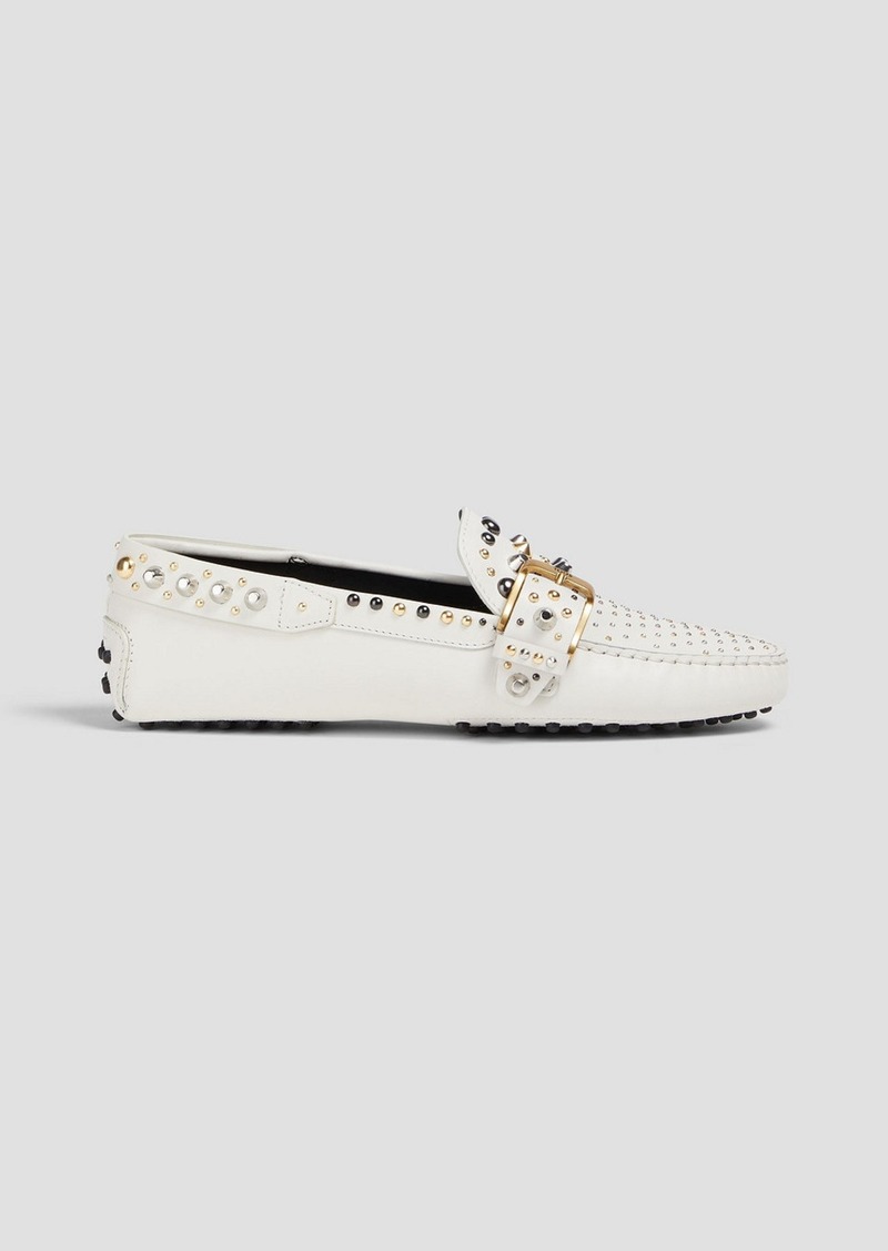 Tod's - Gommino studded leather loafers - White - EU 35