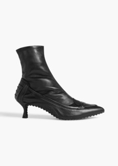 Tod's - Grosgrain-trimmed stretch-leather ankle boots - Black - EU 37