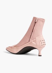Tod's - Grosgrain-trimmed stretch-leather ankle boots - Pink - EU 36