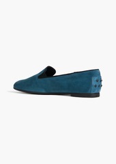 Tod's - Grosgrain-trimmed suede loafers - Blue - EU 37