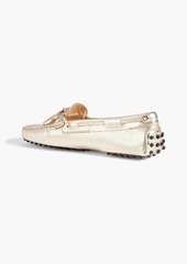 Tod's - Heaven Laccetto metallic pebbled-leather loafers - Metallic - EU 37