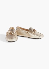 Tod's - Heaven Laccetto metallic pebbled-leather loafers - Metallic - EU 37