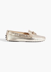 Tod's - Heaven Laccetto metallic pebbled-leather loafers - Metallic - EU 37