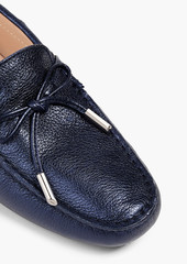 Tod's - Heaven Lacetto metallic textured-leather loafers - Blue - EU 35.5