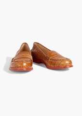 Tod's - Ivy croc-effect leather loafers - Brown - EU 37