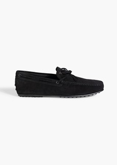Tod's - Laccetto City Gommino suede driving shoes - Black - UK 6.5