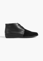 Tod's - Lace-up leather and suede ankle boots - Black - EU 37