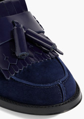 Tod's - Leather-trimmed suede loafers - Blue - EU 35