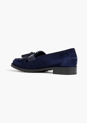 Tod's - Leather-trimmed suede loafers - Blue - EU 35