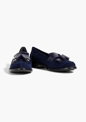 Tod's - Leather-trimmed suede loafers - Blue - EU 35