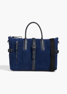 Tod's - Leather-trimmed suede weekend bag - Blue - OneSize